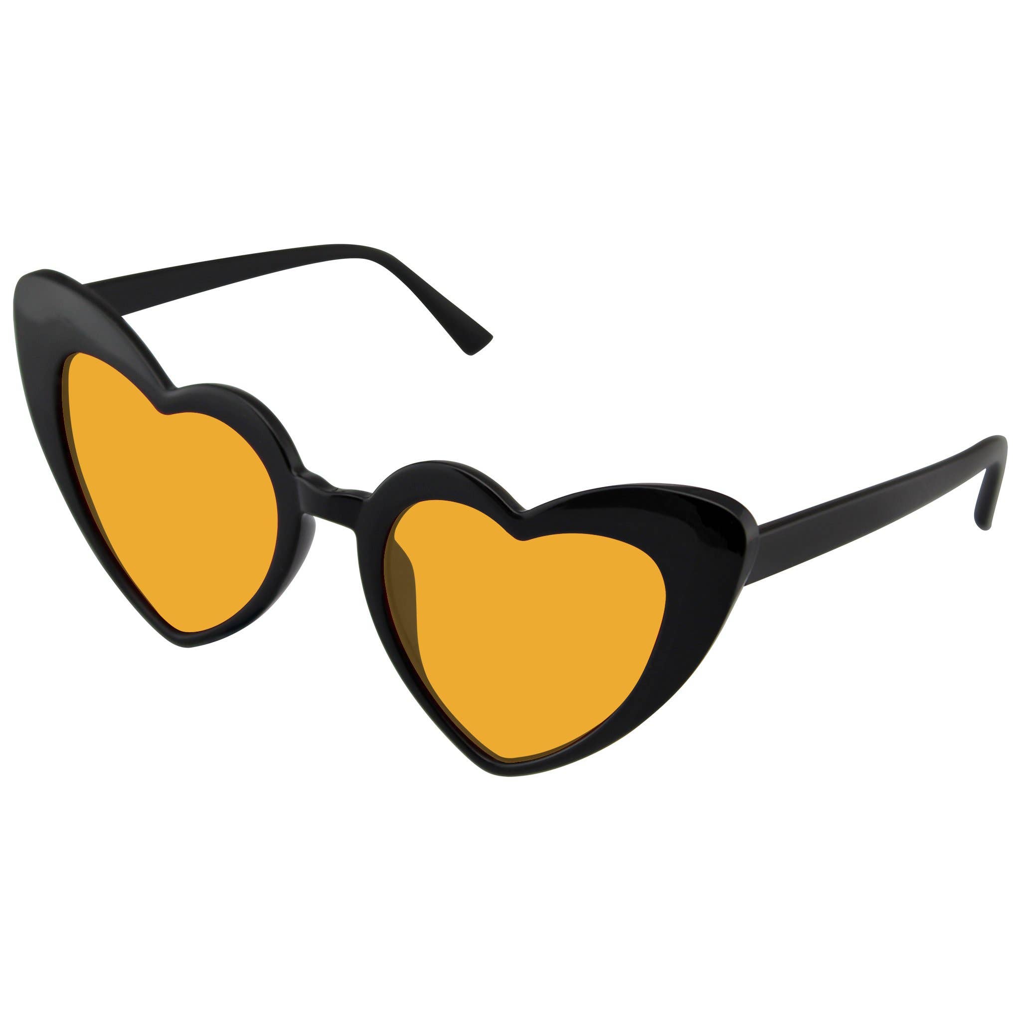 Emblem Eyewear - Wholesale Zonnebril - Dames - Zonnebril met kattenoog in hartvorm, retro festivalstijl met gekleurde glazen, zwart10