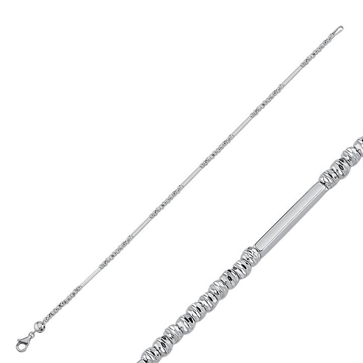 BOLL DJÄRV VIT GULD TUNN STÅNG ARMBAND för wholesale av Sestra Jewelry