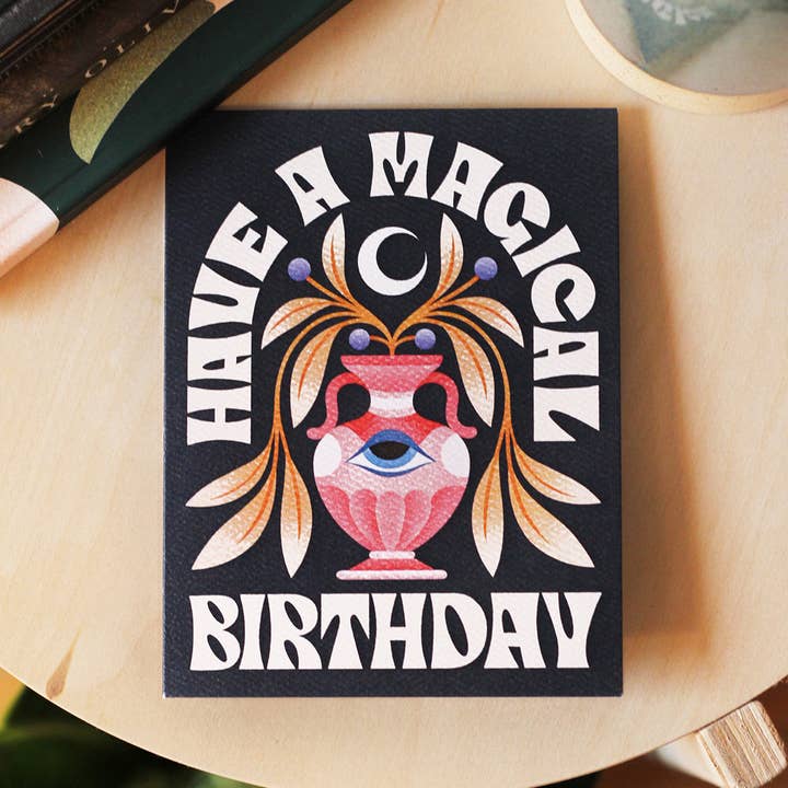Julie Solvstrom Illustration - Wholesale Birthday Card - Magical Birthday Greeting Card | Moon Card | Magic3