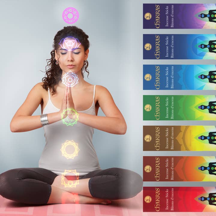 Bâtonnets d'encens 7 chakras - Arômes individuels pour la vente par chakras incense