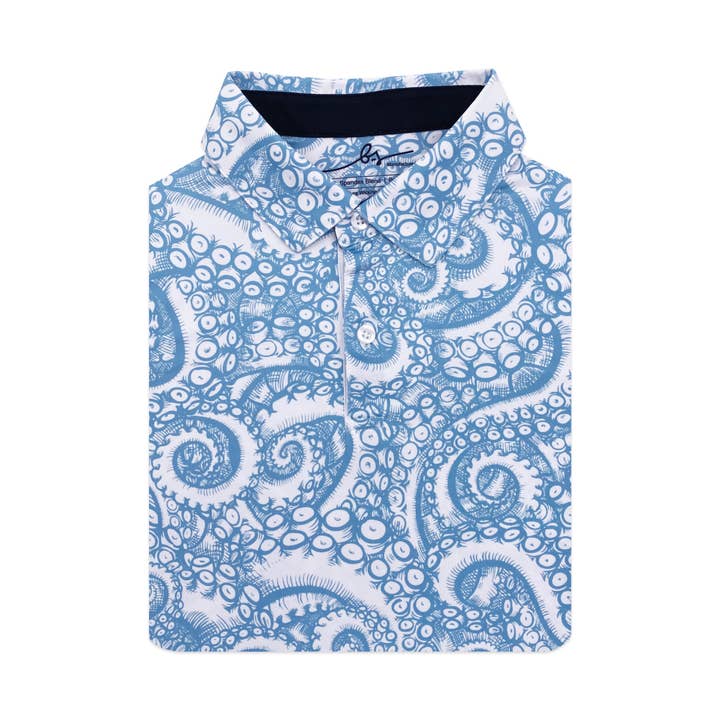 'Octopus Seamless' Two Button Junior Golf Shirt for wholesale by Boston Scott Golf Apparel