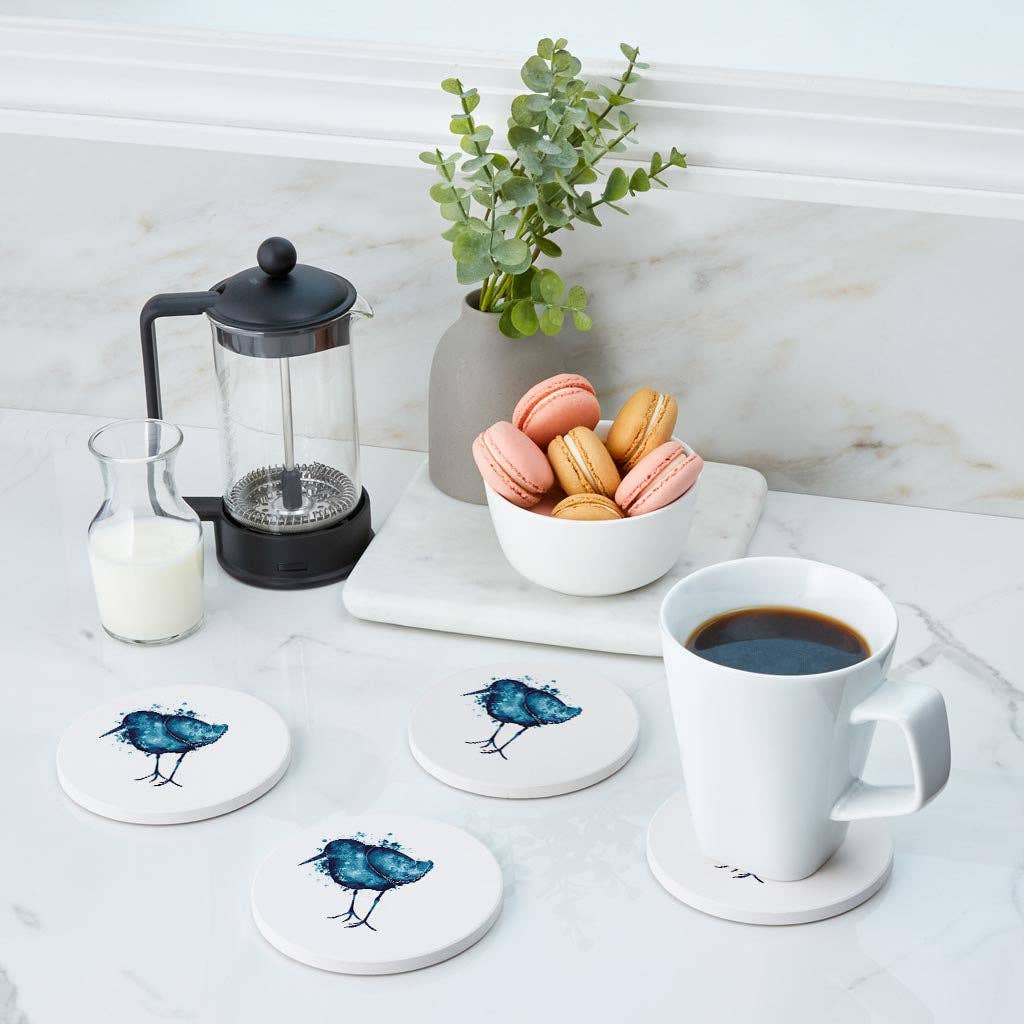 Love Local - Wholesale Coasters - East Coast Water Color Sand Piper | Absorbent Coasters | Set of 4 | Min 23