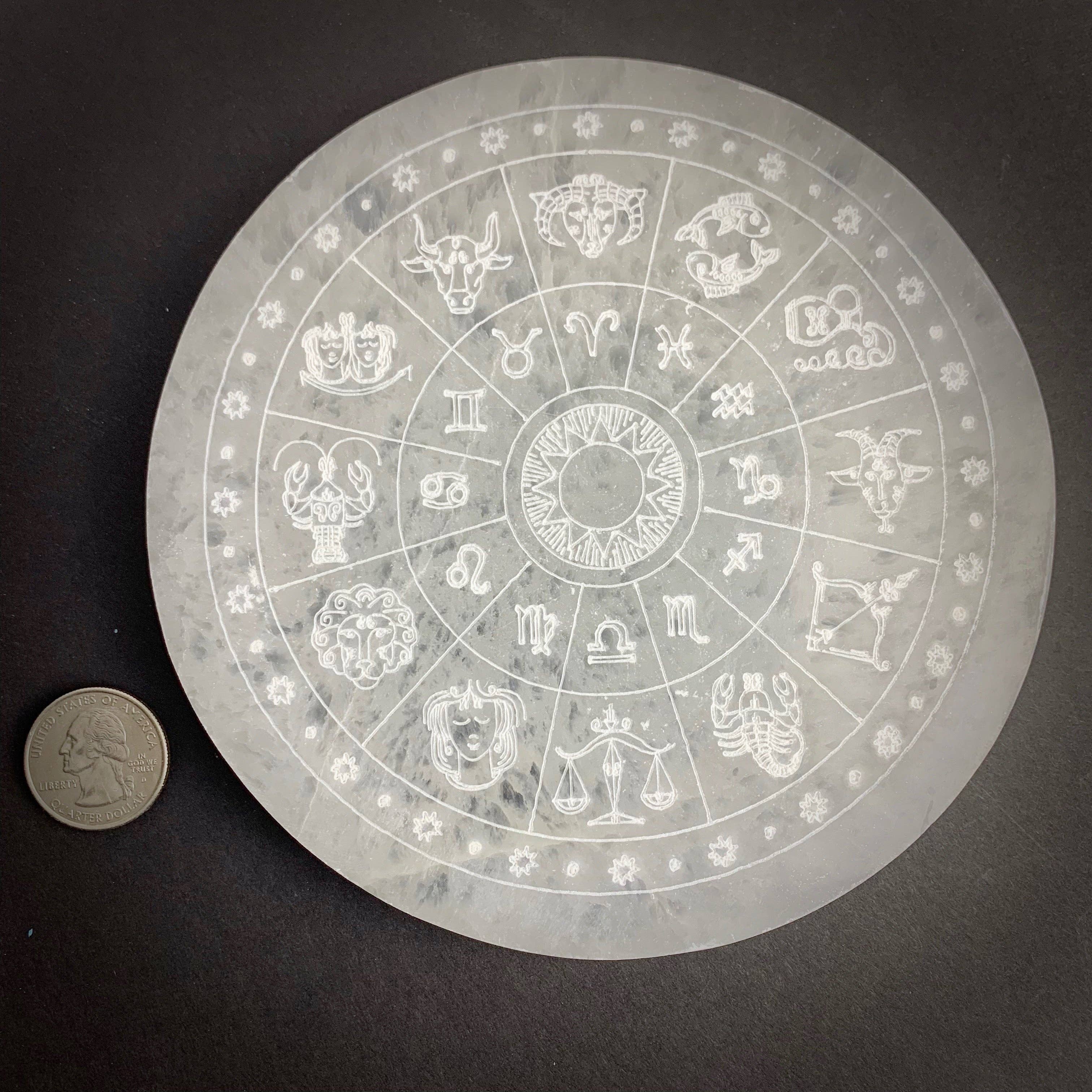 Pelham Grayson Rose - Wholesale Crystal Charging Plate - Selenite | Zodiac Wheel Crystal Charging Plate | Morocco2