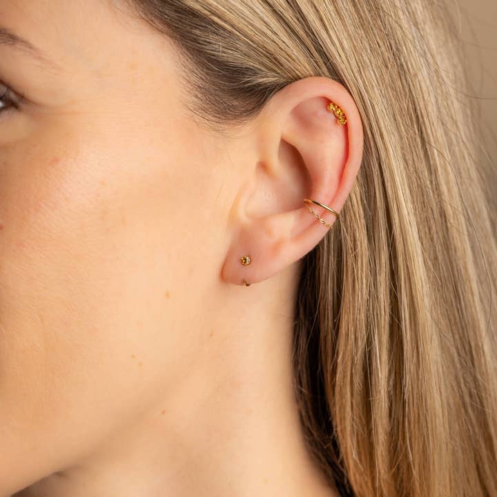 April Please - Wholesale Single Earring - GASTON EAR PIERCING, Helix Conch Tragus silver/gold plated