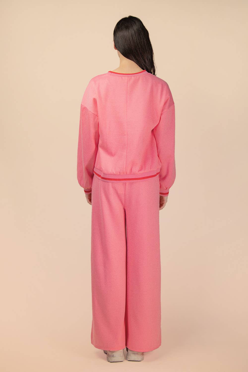 VERY J – wholesale Lounge set – Women's – NT12382SET-Color Block Band Detail Comfy Knit Top & Pants Set15