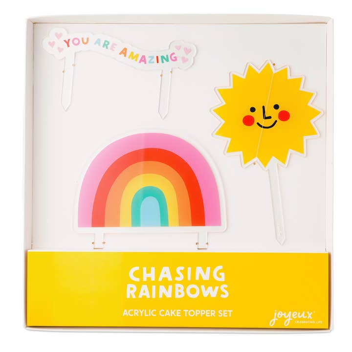 Juego de decoración acrílica para tartas Chasing Rainbows para venta al por mayor de Joyeux Company