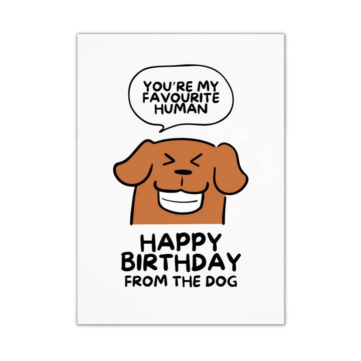 Unik Sjov Fødselsdagskort - Favorit Fra Hunden for engroshandel hos Smirk & Scribble