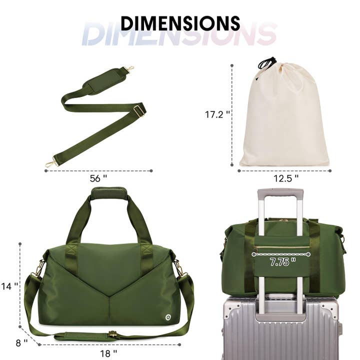 wandf - Wholesale Weekender Bag - Women's - Underseat Carry-on Luggage Duffel Bag Weekender Overnight7