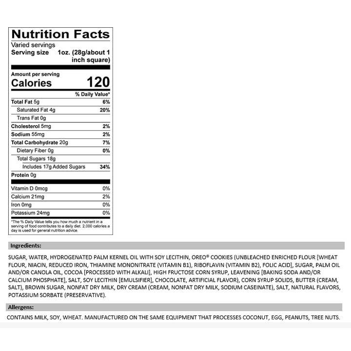 Valley Fudge & Candy - Wholesale Fudge - Cookies & Cream 1/2 lb. Fudge Bar