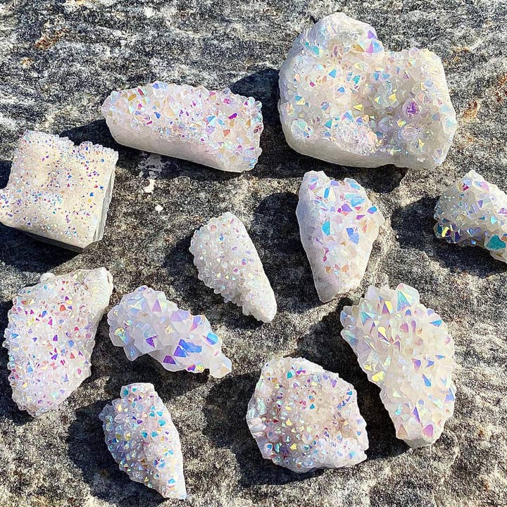 KayleeNYC - Wholesale Spiritual Stone/Crystal - Wholesale Lot 2 Lbs Angel Aura Quartz Cluster Crystal Raw