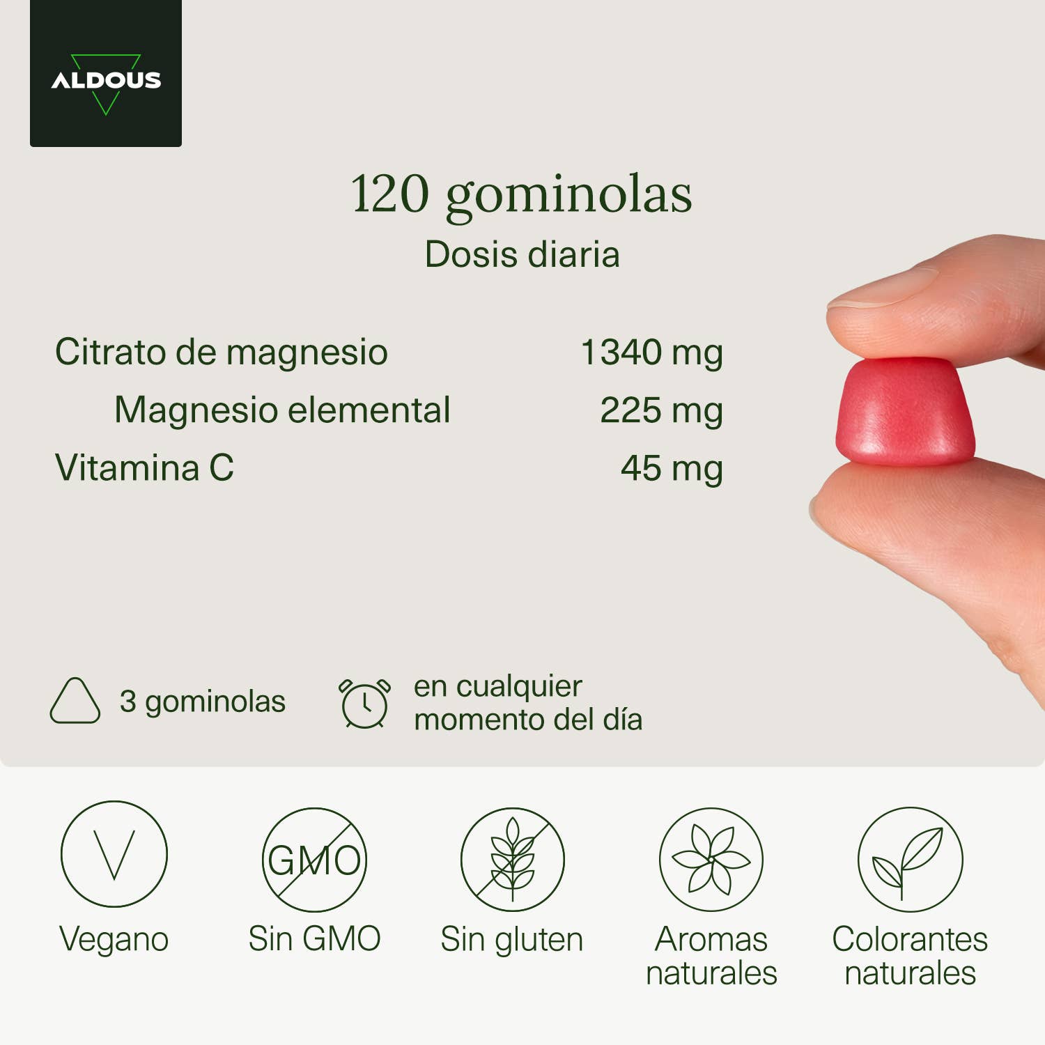 Aldous Bio - Wholesale Oral Supplement/Vitamin - Magnesium Citrate Gummies + Vitamin C - 120 Gummies2