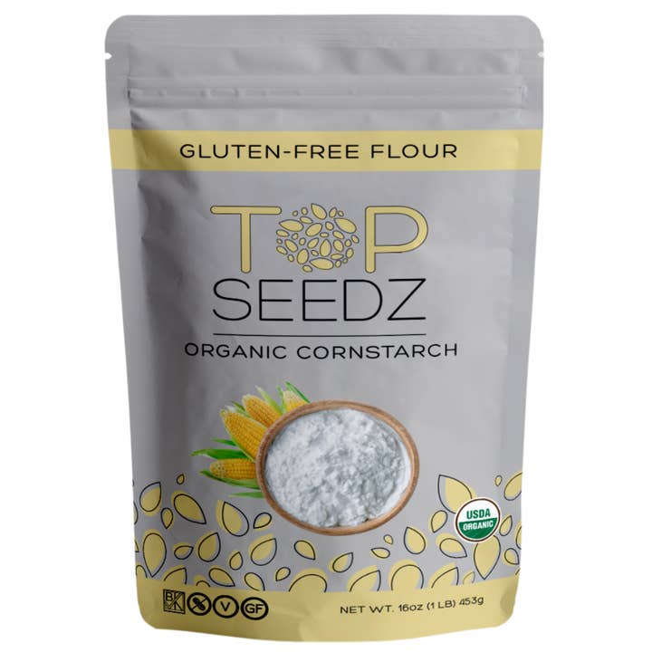 Top Seedz - Wholesale Flour - Organic Cornstarch | 1lb Resealable Pouch (Case of 12)