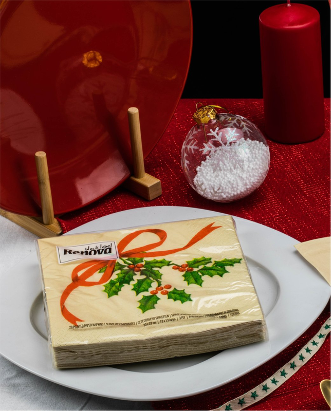 Renova - Wholesale Disposable Napkin - Christmas Paper Napkins Xmas Ribbon 1