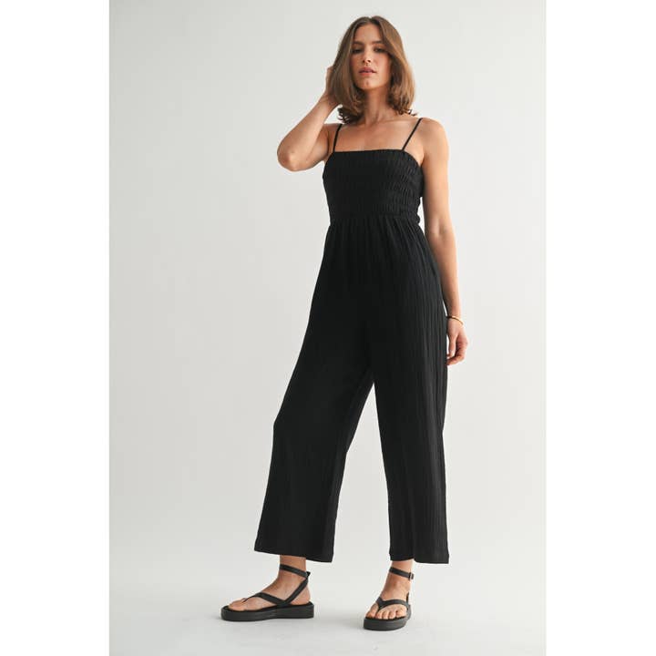 GAUZE SMOCKING BODICE JUMPSUIT for wholesale by FUN2FUN
