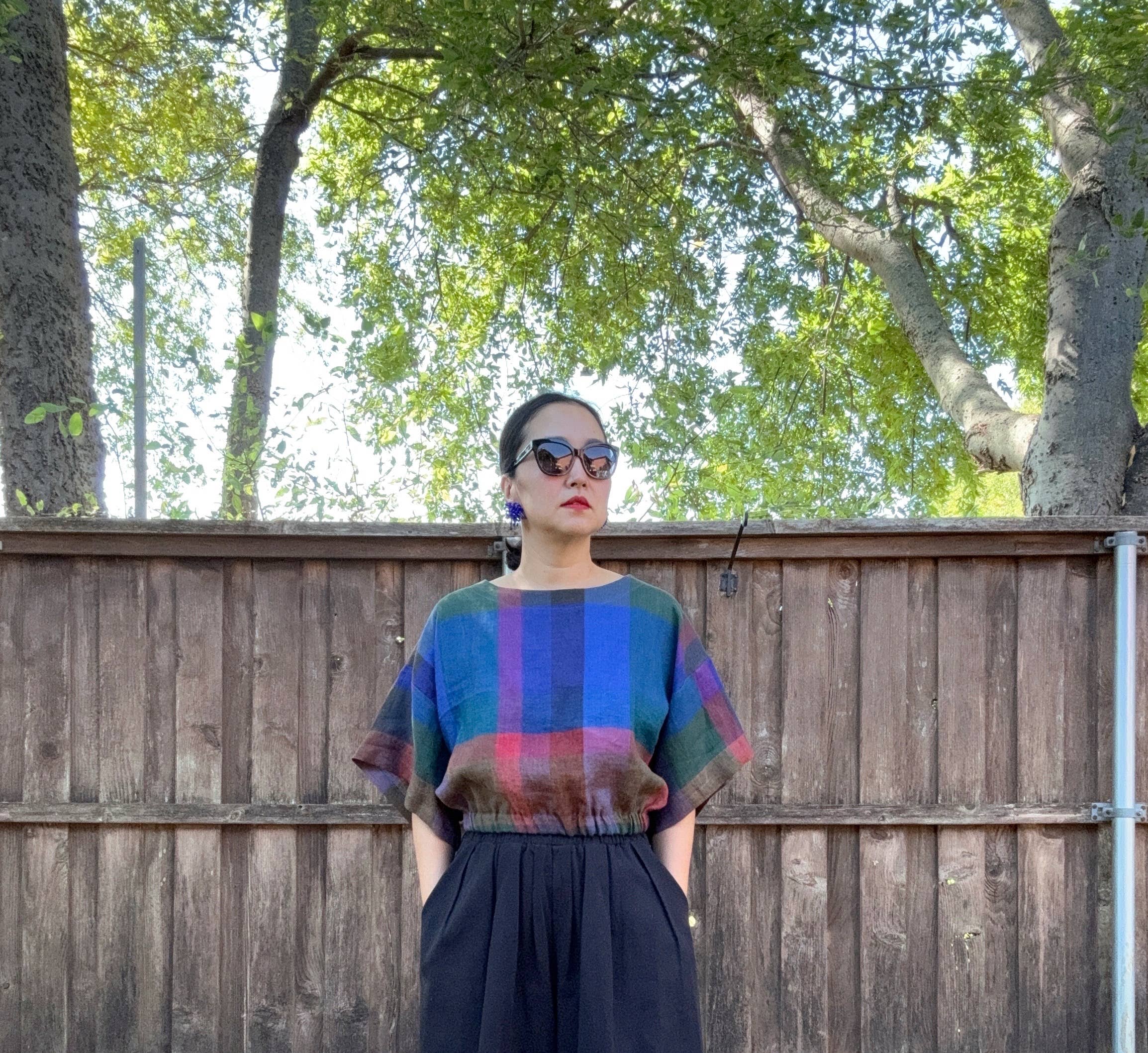 Joolee - Wholesale Blouse - Women's - Blue check top