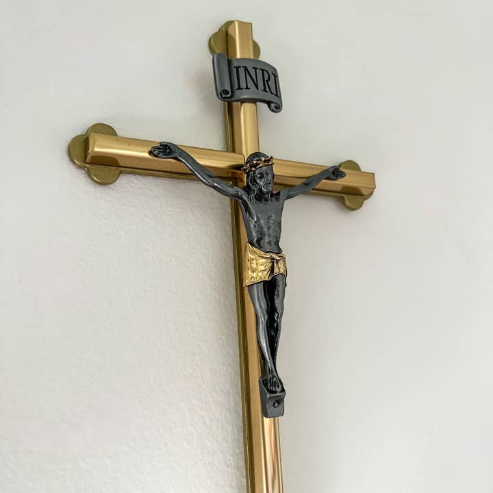Abbey + CA Gift - Wholesale Wall cross - 2-tone Wall Crucifix 8”1