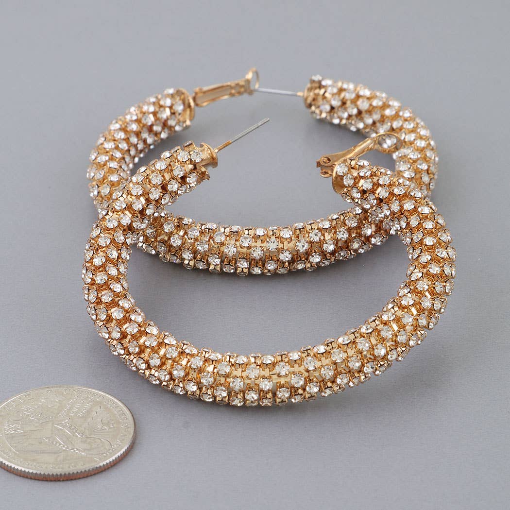 3AM BY H&D ACCESSORIES - Wholesale Hoop Earrings -  Bejeweled Tube Hoop Earrings1