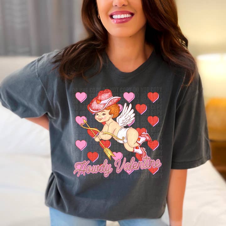 Howdy Valentine Red Hat DTF Transfer for wholesale by K and M Designs