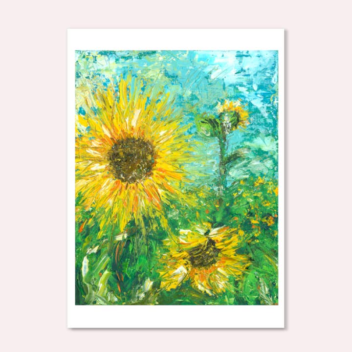 Sunflowers wenskaart voor wholesale door Crystal Wreden Art