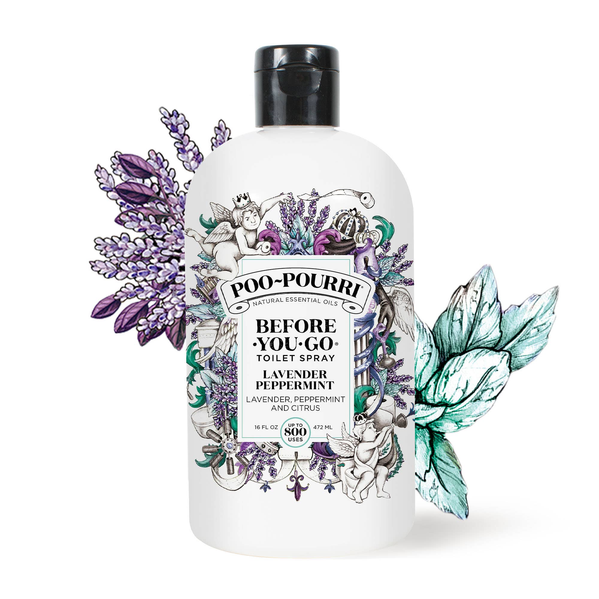 ~Pourri - Vente Désodorisant pour toilettes - Bouteille de recharge Poo~Pourri Lavande Menthe Poivrée 16oz.1