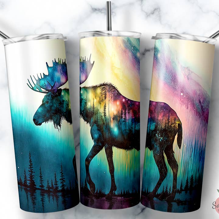 Moose Tumbler, Montana Tumbler, Wyoming Tumbler for wholesale by So Peachy Designs