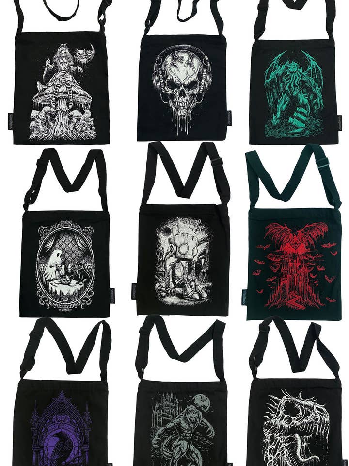 Skuldertaske med lynlås og bærestrop for engroshandel hos vampirefreaks