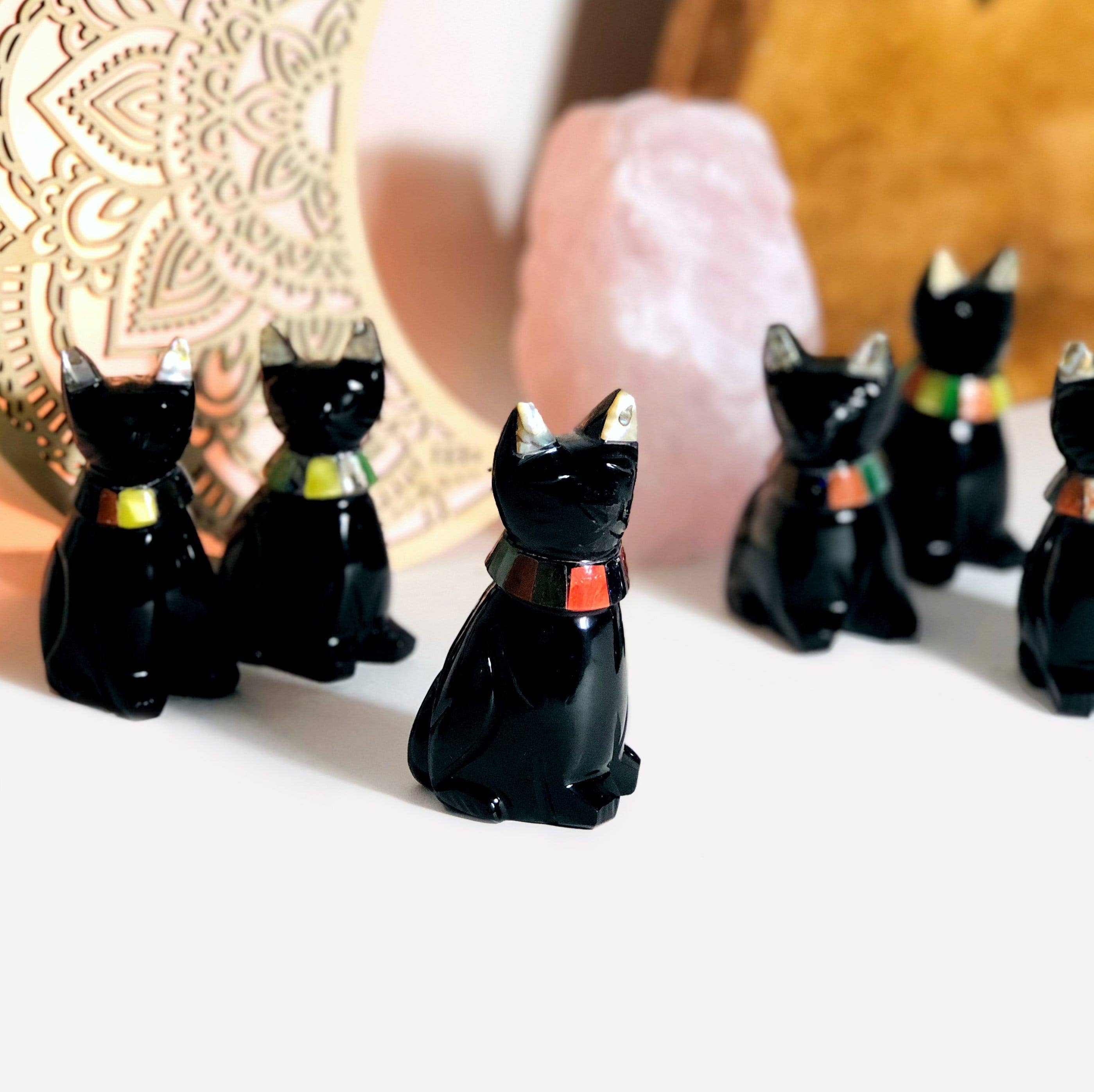 Rock Paradise - Wholesale Decorative Figurine - Polished Black Obsidian Crystal Cat Statues1