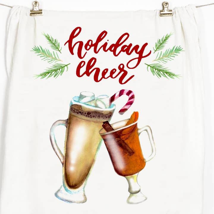 Holiday Cheer Tea Towel for wholesale by Honey Brush Design®