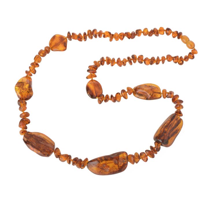 Cognac Polished Amber Necklace for Adult for wholesale by The Natural Amber