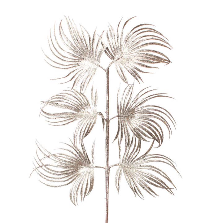 Glitter Palm Leaf Spray 33" for wholesale by Portofino International Trading, USA