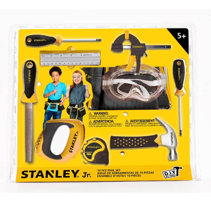 Toysmith - Wholesale Toy Set - Kids - Red Toolbox Stanley Jr. 10-Piece Toolset