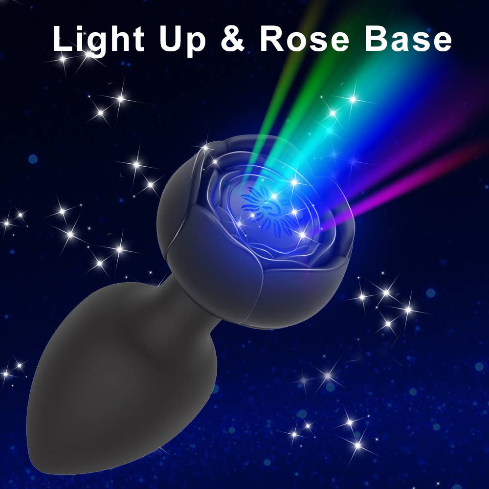 Tourtiwi - Wholesale Sex Toy - Anal Rose Luminous Butt Plug Vibrating Masturbator Sex Toys5