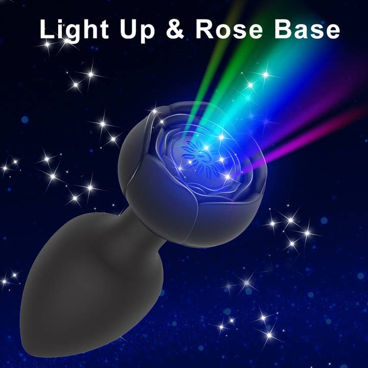 Tourtiwi - Wholesale Sex Toy - Anal Rose Luminous Butt Plug Vibrating Masturbator Sex Toys5