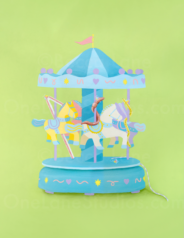 One Lane Studios - Wholesale Art Print - Waldron's Long Weekend (Worm Carousel) Print2