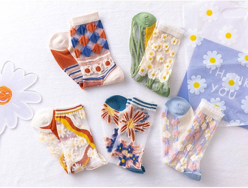 Tourtiwi - Wholesale Socks - Women's - Lace mesh breathable thin glass silk socks crystal socks12