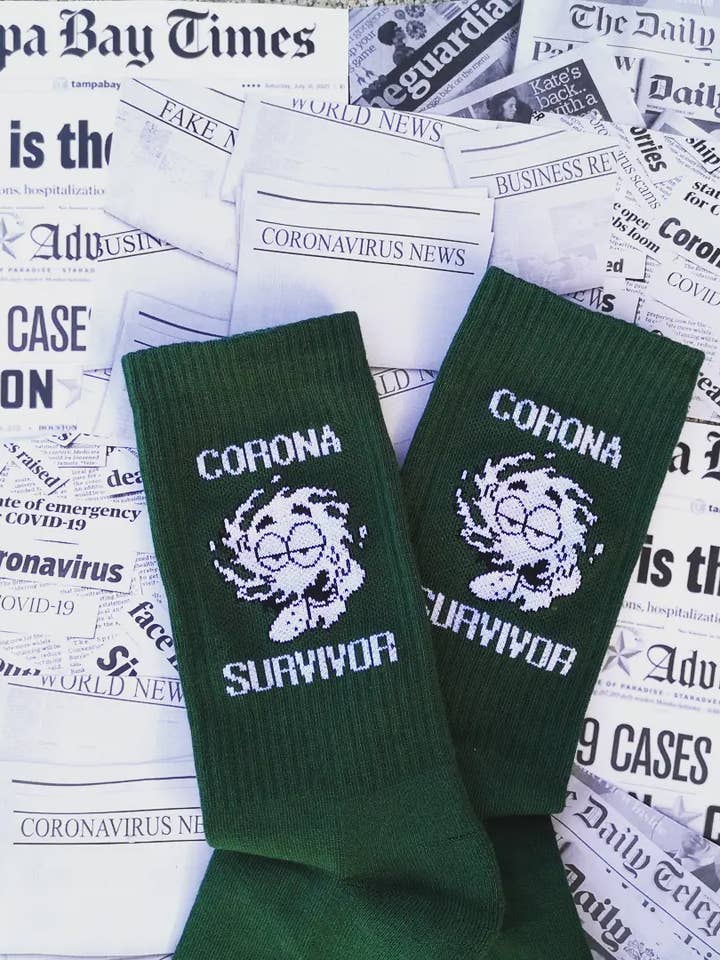 CORONA SURVIVOR SOCKS for wholesale by PEGADA SOCKS