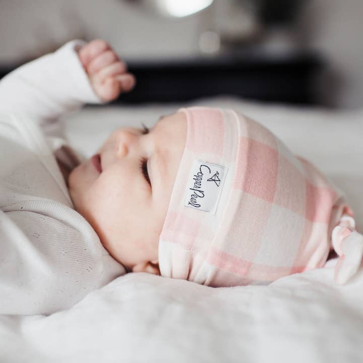 Copper Pearl - Wholesale Newborn/Knit Hat - Baby - Top Knot Hat - London1