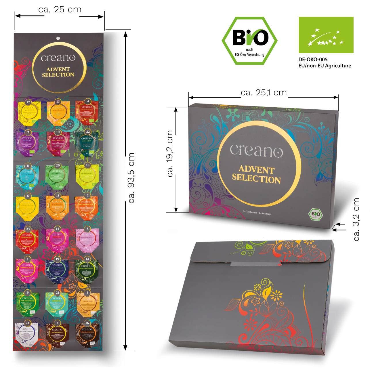 Creano - Vente Thé en vrac - Calendrier de l'Avent, paquet de 24 sachets de thé bio *²1