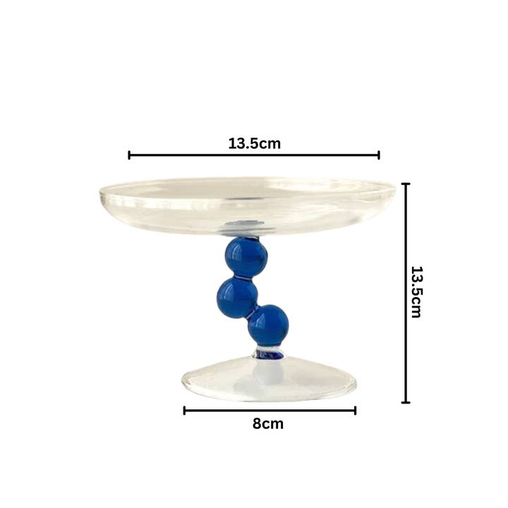 IVORE.GROUP (We cover All Import duty) - Wholesale Decorative tray - Blue Bubble Design Glass Decorative Tray1