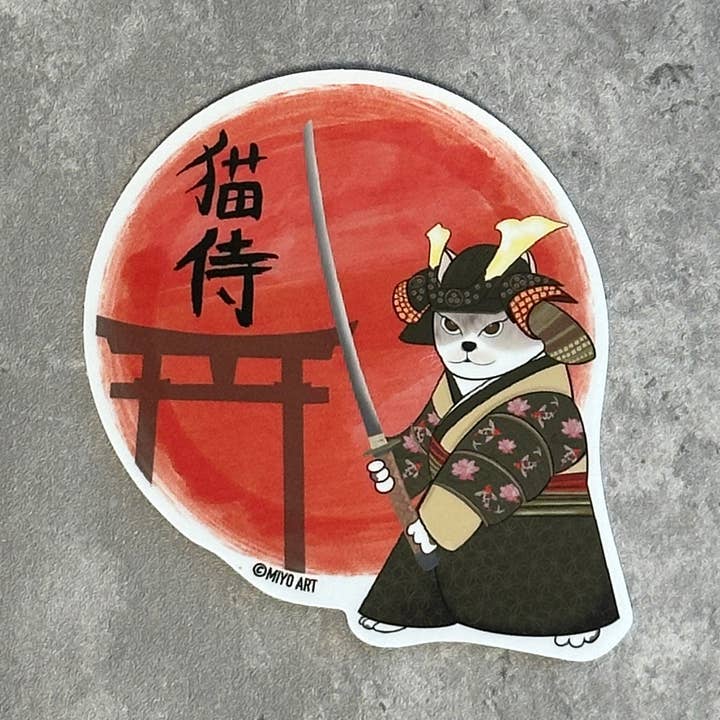 Adesivo in vinile Ozzy Samurai per la vendita all'ingrosso da parte di Miyo Art Design