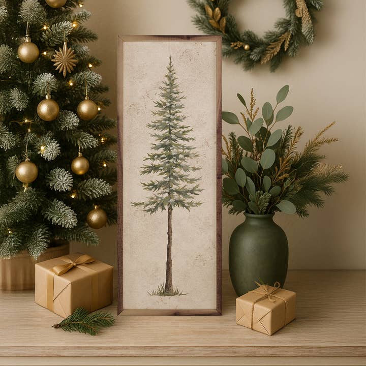 Kendrick Home - Wholesale Wood Wall Art - Vintage Pine Tree1