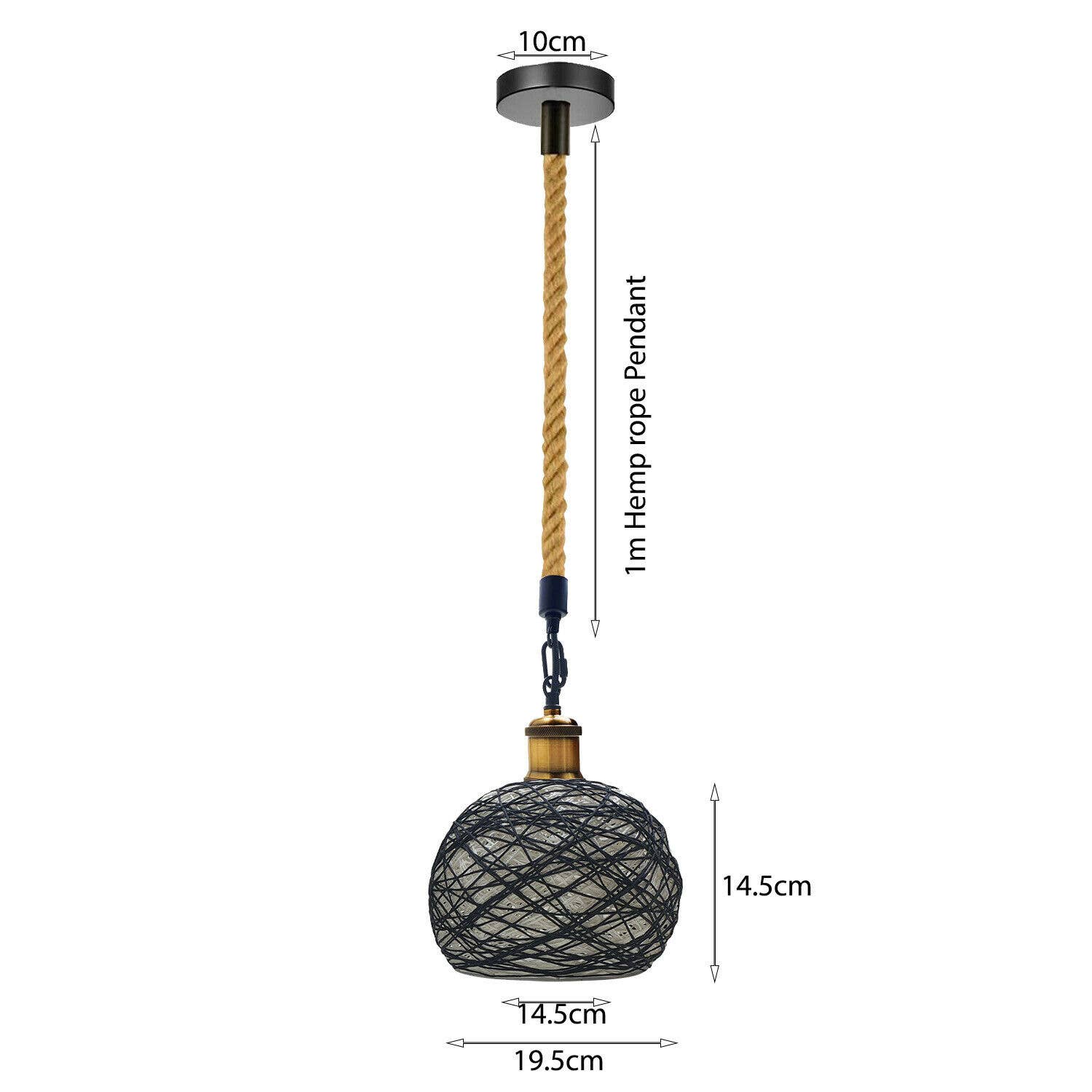 Ledsone – wholesale Chandelier/hanging light – LEDSone industrial vintage Rope Woven Pendant Lamp ~19592