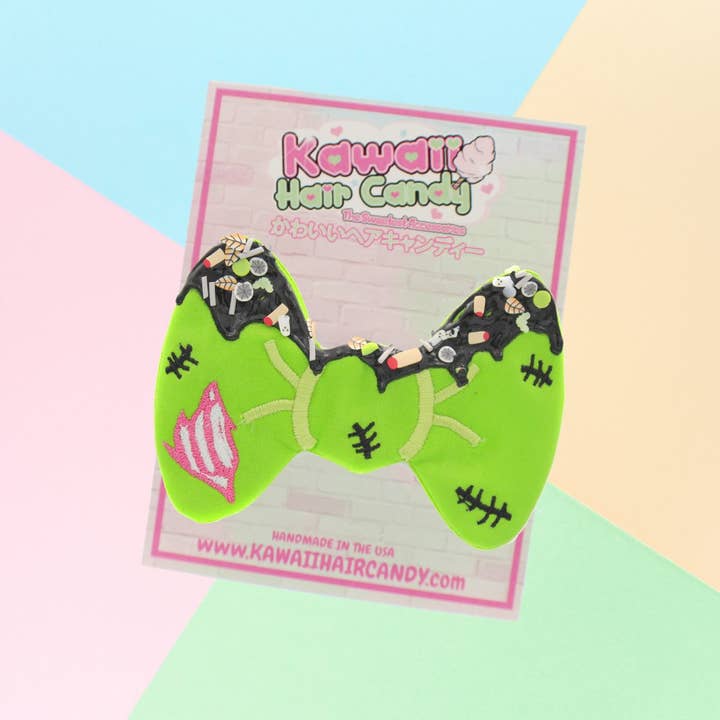 Kawaii Hair Candy - Wholesale Hair Bow - Women's - Zombie Decoden Hair Bow Creepy Cute Halloween Hair Accessory