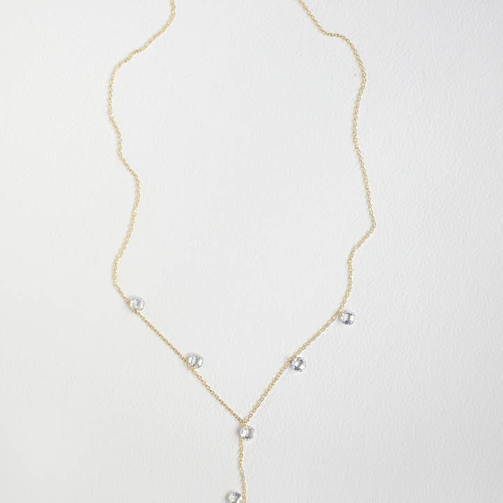 FELIX Z DESIGNS - Wholesale Y-Neck/Lariat Necklace - 925 Silver CZ Droplet Y-Necklace