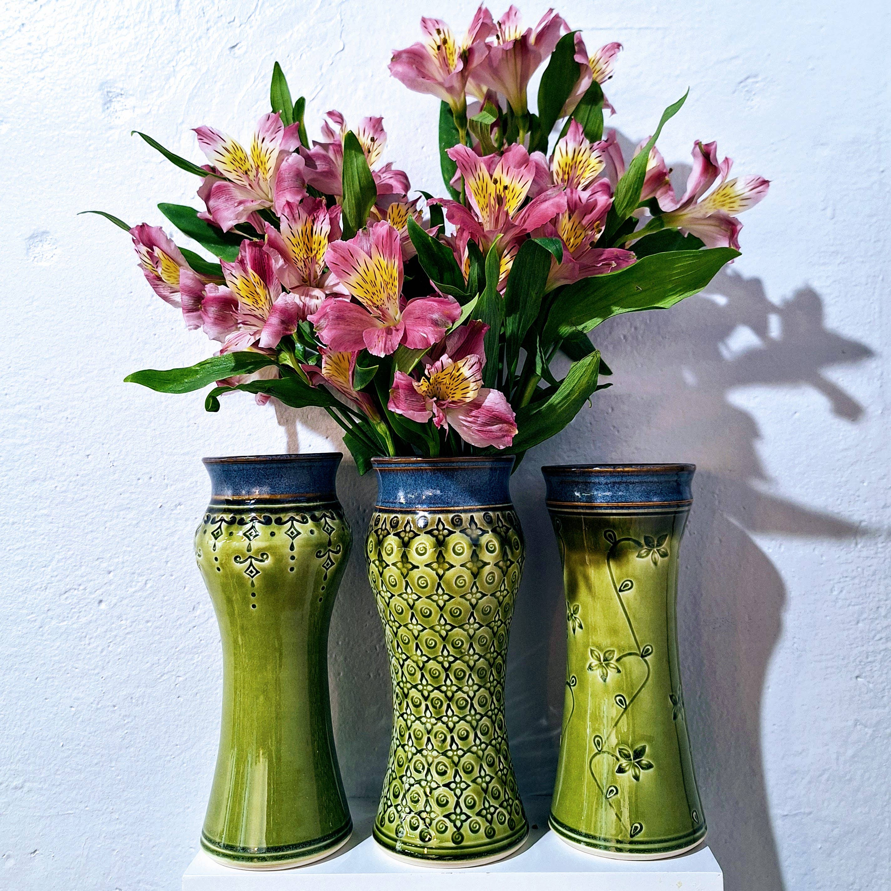 Plays in Mud Pottery - Wholesale Vase - Large Amphora Vase w/full pattern  - Handmade Pottery- MTO3