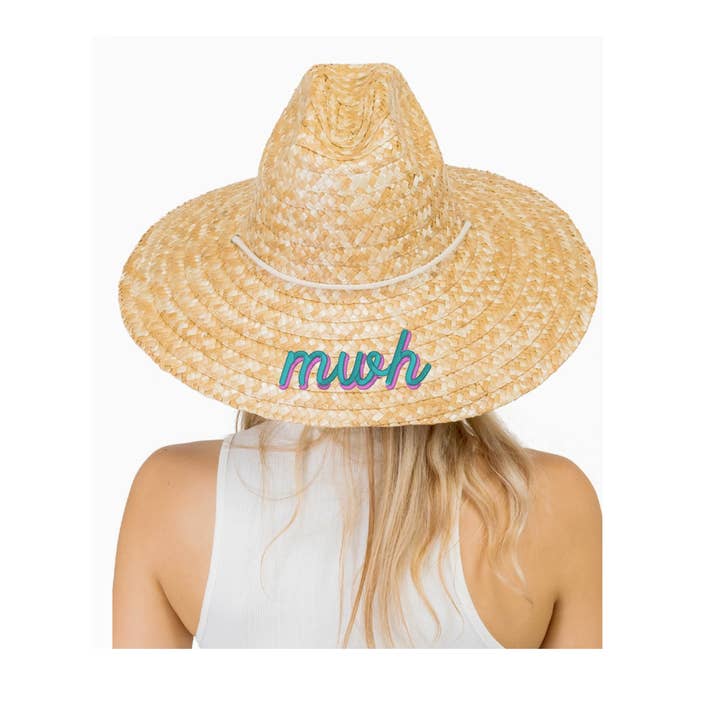 Custom Embroidered Women's Straw Hat, Natural for wholesale by Stitch Monograms