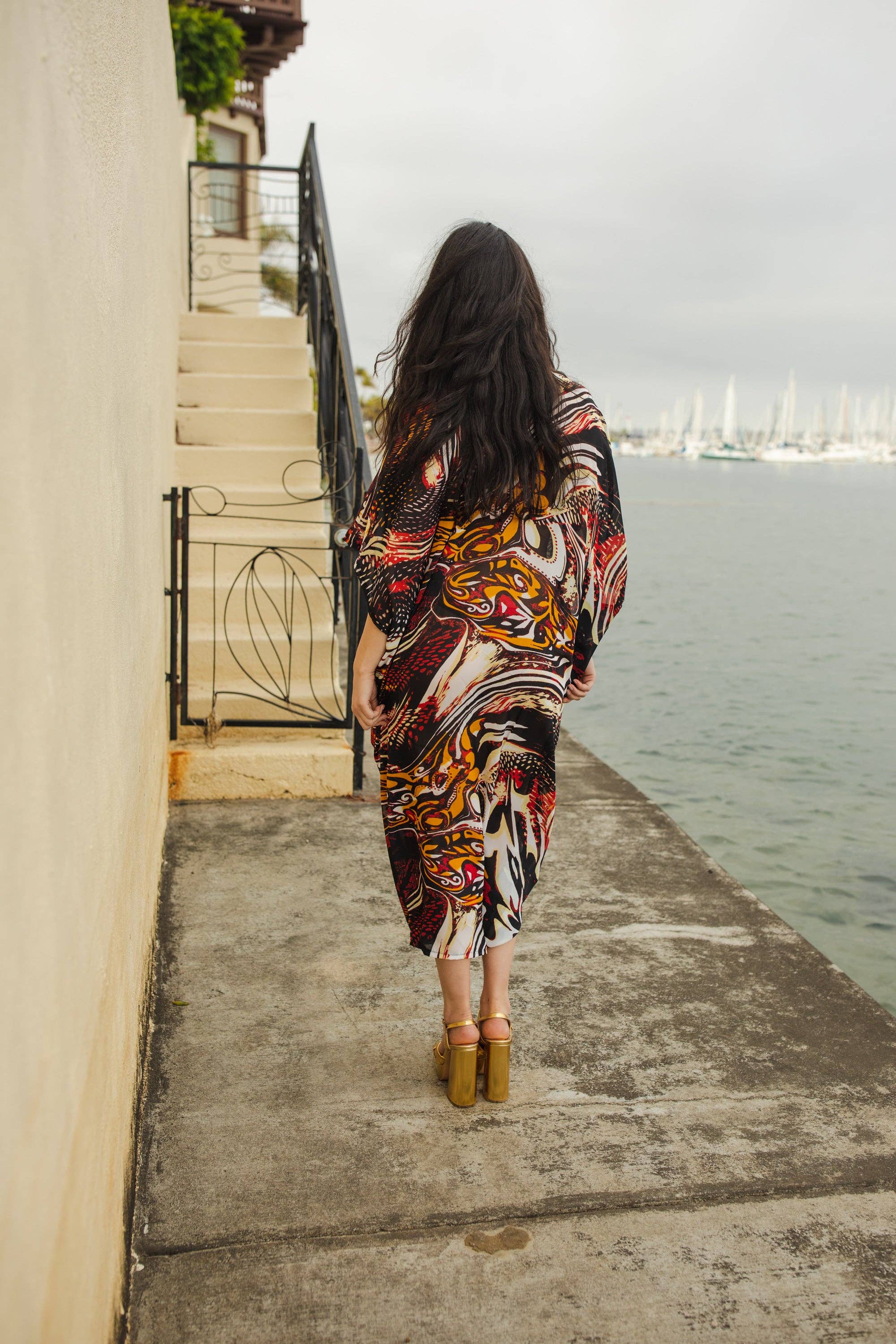 Jennafer Grace - Vente Caftan – femme - Robe caftan Actius en rouge5