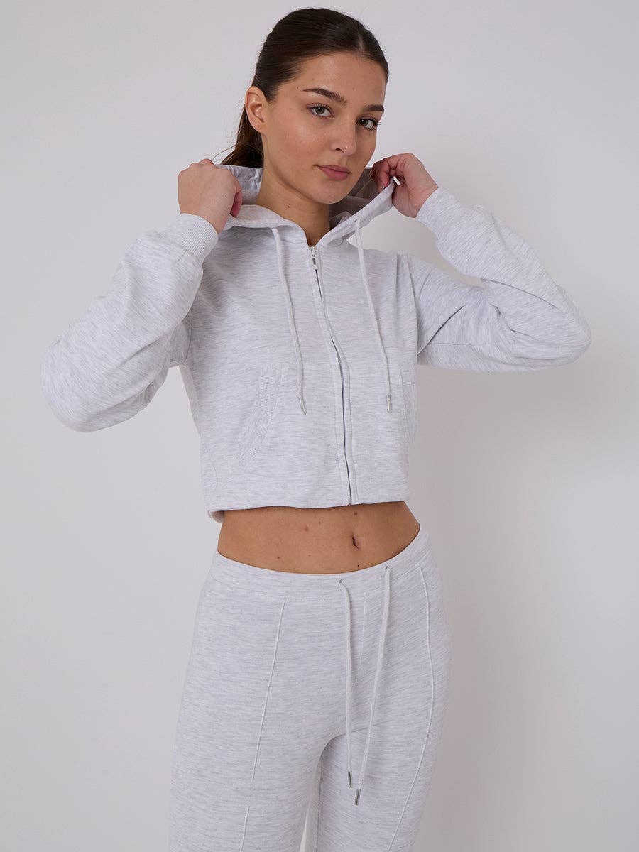 AX Labels - Wholesale Lounge Set - Women's - Interlock Cropped Zip Hoodie and Flared Trouser Set11