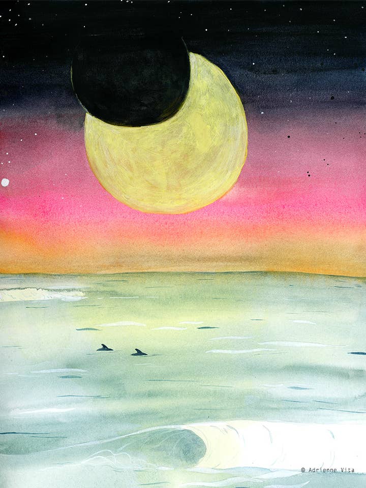 Eclipse giclée print for wholesale by Adrienne Vita art