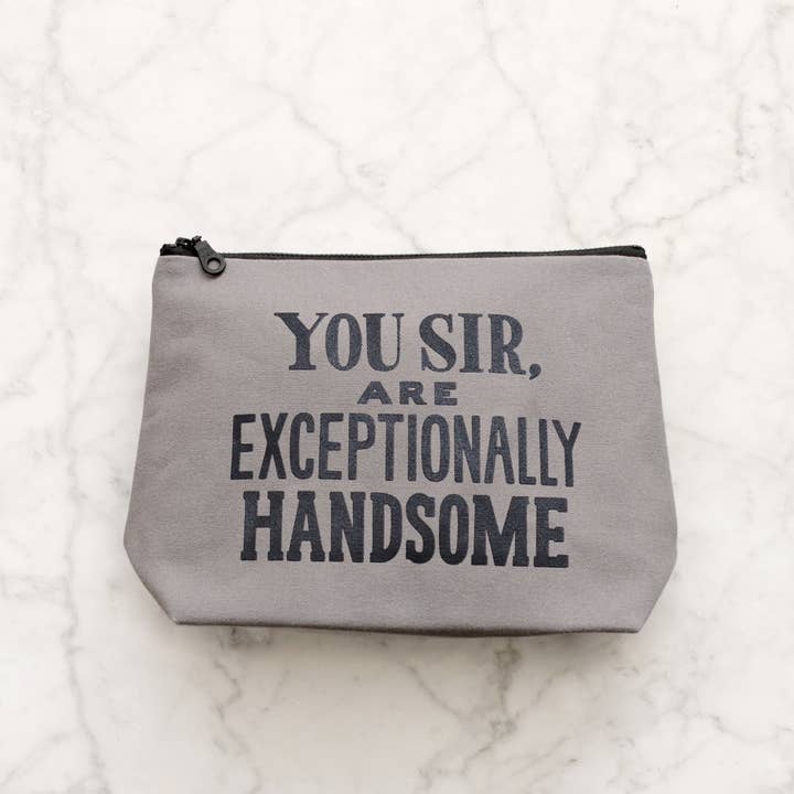 Alphabet Bags – wholesale Toiletry bag – men's – Exceptionally Handsome - Grey Wash Bag2